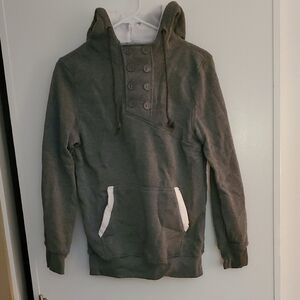 Lucky Brand Charcoal Button-Up Hoodie Sweater